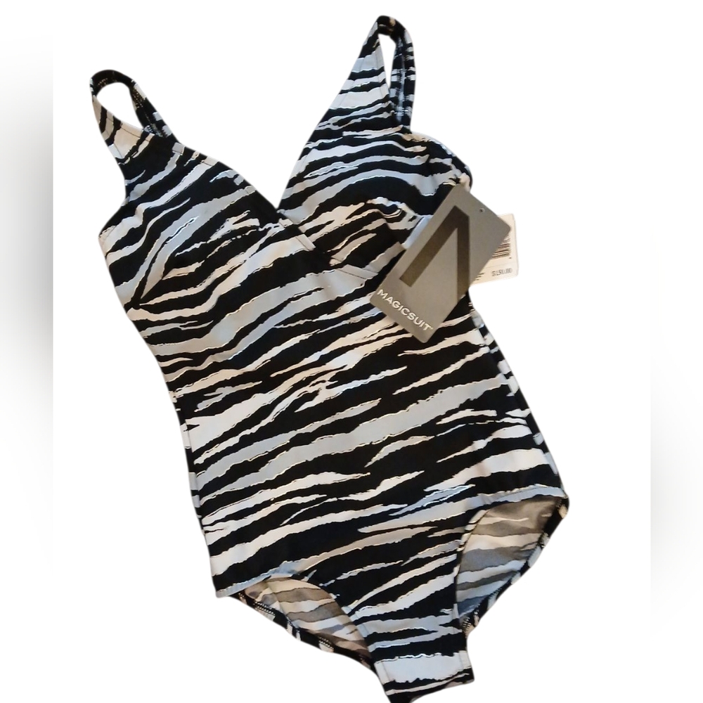 Magicsuit Black and White Zebra Print One Piece Swimsuit